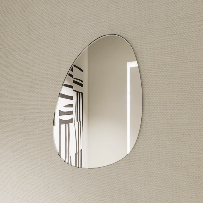 마드 부착식 일반 비정형 아크릴거울 긴조약돌 L