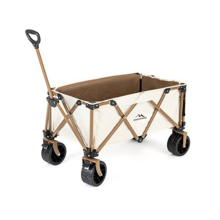문캠핑 접이식 프리미엄 웨건 다용도 아웃도어 캠핑용 피크닉용 카트, 1개, 아이보리