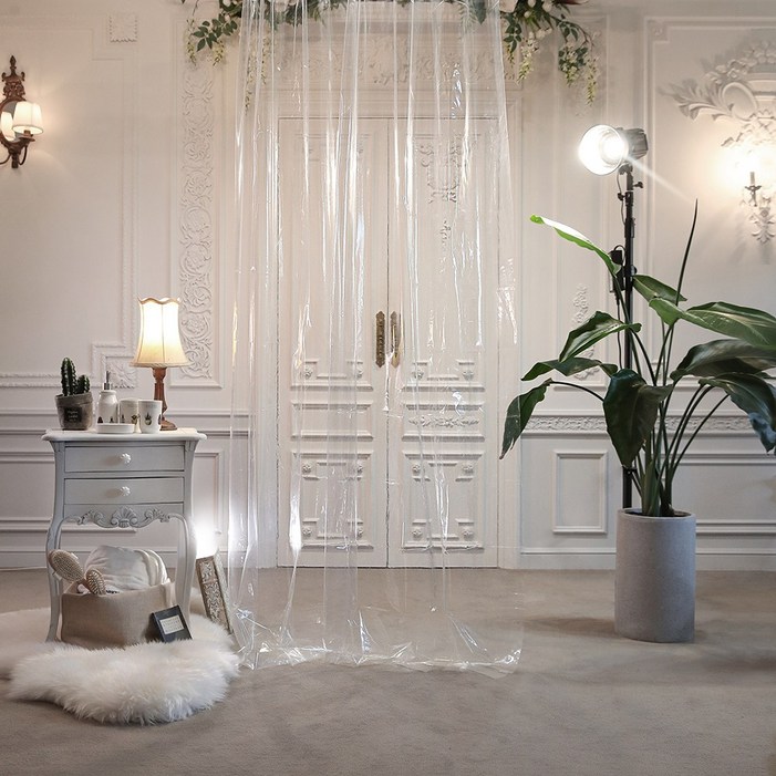 유니킨 3D 투명 비닐 방수 화장실 욕실 샤워 커튼 커텐