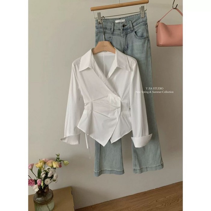 레디드 셔링 랩 버튼 카라 제이플로우 하니츠 사선