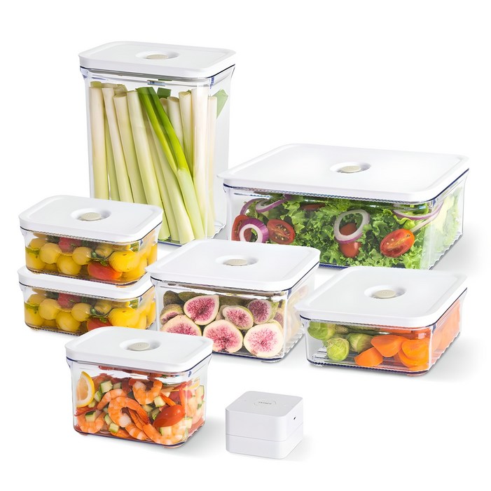 프랑코홈 창신리빙 파워바큠 진공용기 스타터 세트, 1세트, 진공용기 7종  진공펌프