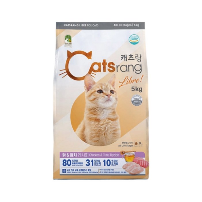 캐츠랑 리브레5kg X 2개 전연령 고양이사료 고양이밥, 닭참치, 5kg