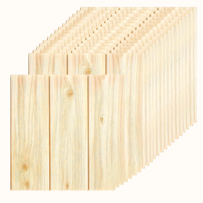 간편한 접착식 입체 우드 폼블럭 벽지 40p 세트