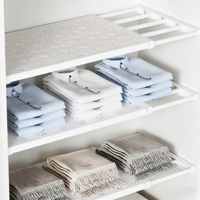 옷장 정리 선반 길이조절선반 확장형수납구조 옷장정리용