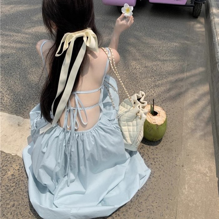 cammello 백리스 스트링 디테일 롱 원피스 뒤트임 원피스 cammello 백리스 스트링 디테일 롱 원피스 뒤트임 원피스