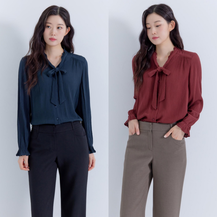 지센 여성 블라우스 부산점 타이블라우스 LFWSP993 2컬러