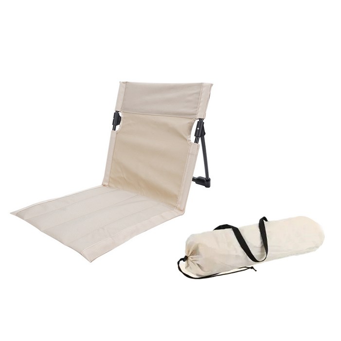 초경량 그라운드 체어 폴딩 캠핑 좌식의자 접이식 릴렉스체어 피크닉 페스티벌 차박 등받이, 베이지, 1개