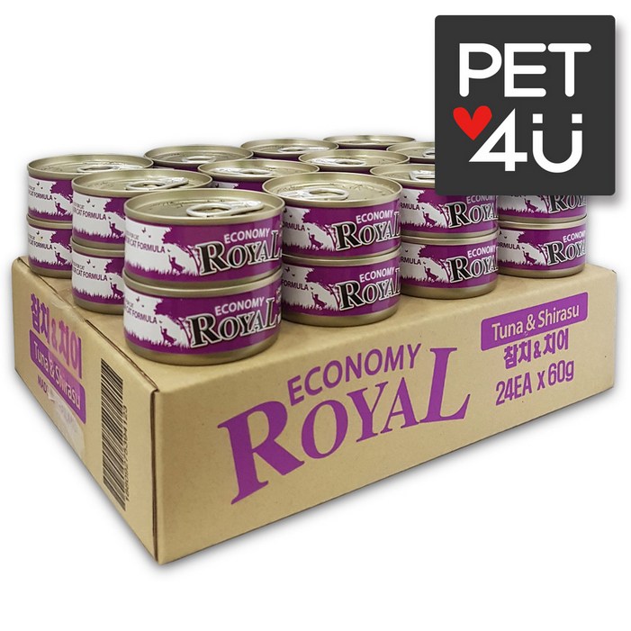 이코노미 로얄 참치치어1box24개입 고양이 통조림 간식 캔, 60g, 24개, 이코노미 참치치어