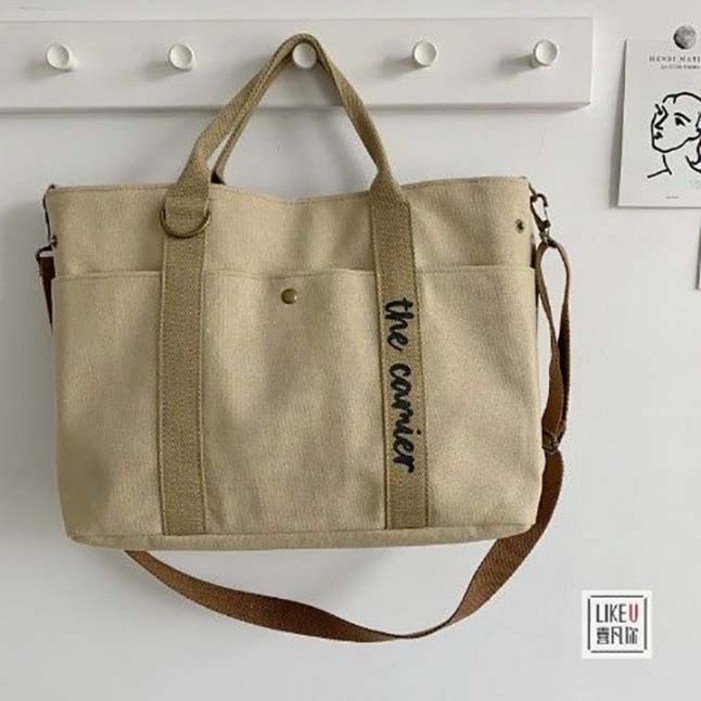 데일리 가벼운 노트북 컴퓨터가방 심플 대용량 캔버스 핸드백 남녀공용 서류가방 CJJ