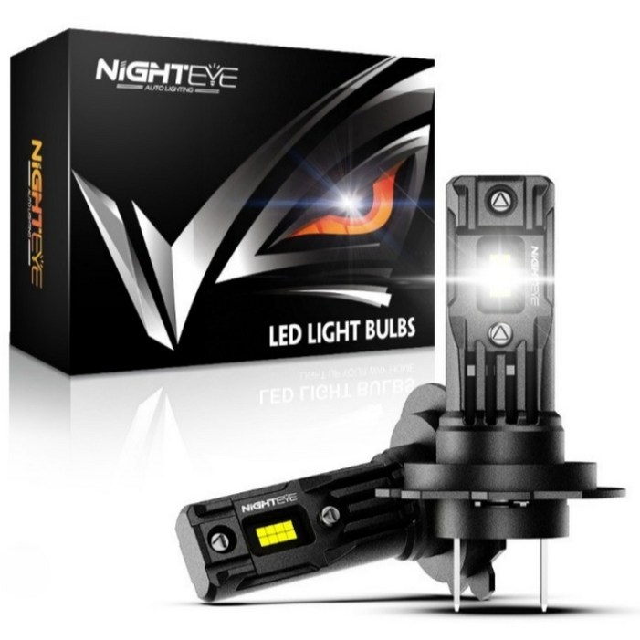 나이트아이 초강력 미니 LED전조등 헤드 램프 라이트, H7, 1개