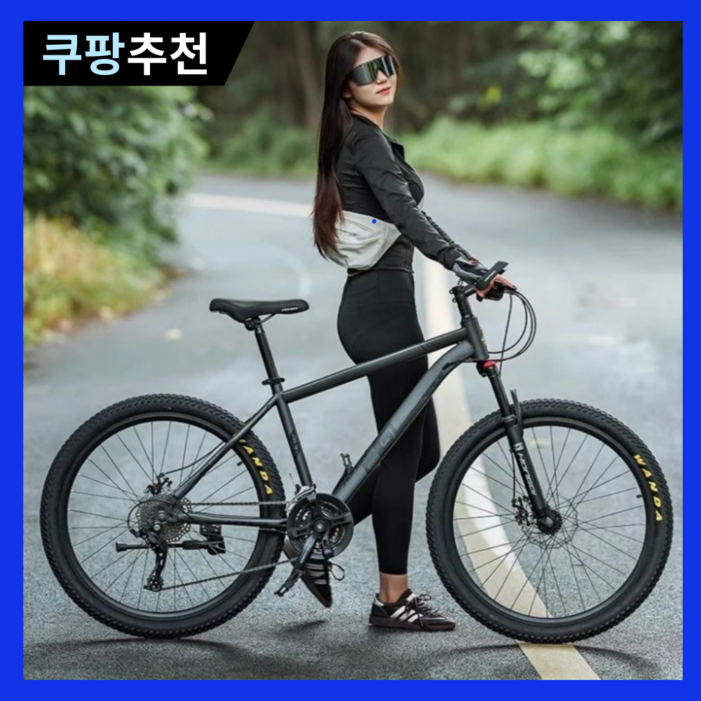 퓨어휠 튼튼한 MTB 자전거 24단 24인치 26인치 바이크 산악 사이클 출퇴근 입문용, 1개, 169cm, 10번 화이트 10날 24인치