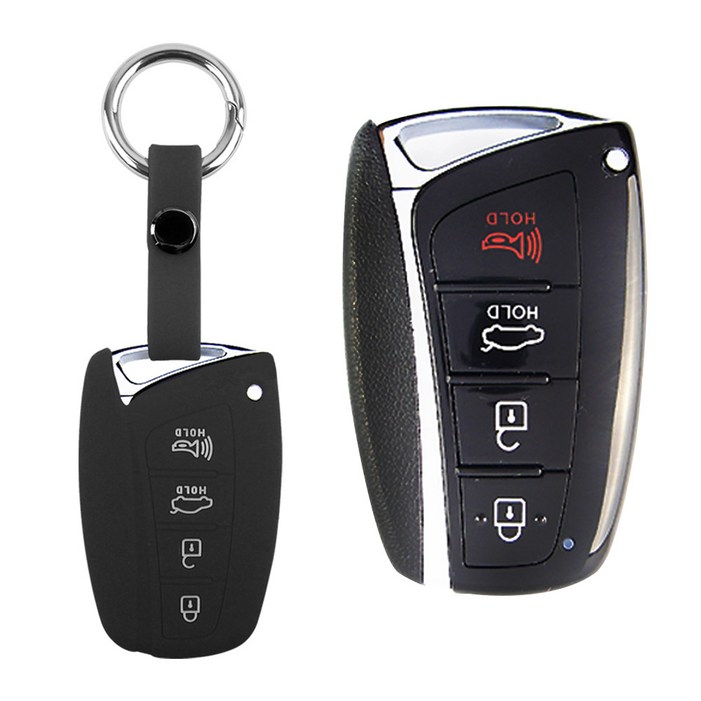 더조은셀러 현대 그랜져HD 싼타페DM 맥스크루즈 제네시스DH 에구스 호환 스마트키 키링키홀더 실리콘 케이스 key01 키홀더