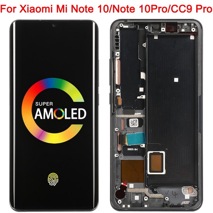 휴대폰 핸드폰 스마트폰 수리 부품 Mi Note 10 Pro 디스플레이 샤오미 호환 CC9 LCD 프레임 아몰레드 Note10 Lite M1910F4G 터치 스크린 디지타이저
