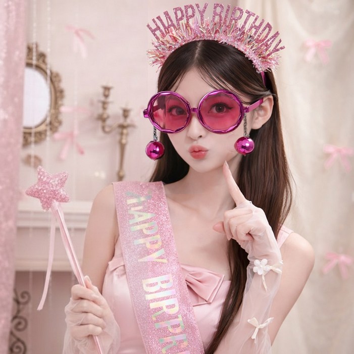 아이스타 생일파티 4종풀세트선글라스. 머리띠. 어깨띠. 별봉
