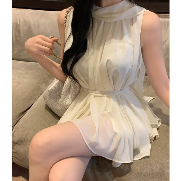 환승연애 현지 블라우스 패션 가디건 쉬폰 홀터넥 타이