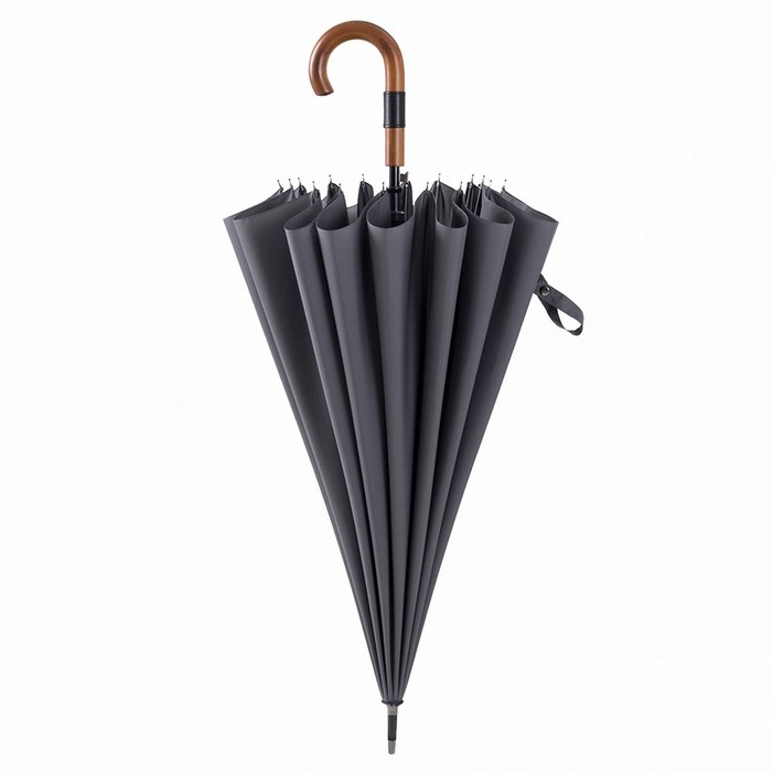 PARACHASE 큰 우산 비, 일본 스타일 비즈니스 긴 우산, 방풍, 반자동 나무 손잡이, 자외선 차단, 120cm