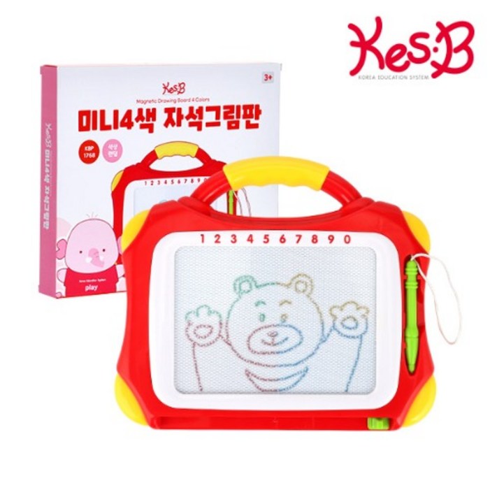 캐스B 플레이 미니4색자석그림판1768 칼라칠판 매직패드 스케치 썼다 지우기, 1개