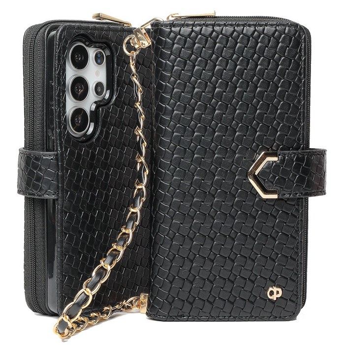 까리노펠레 데이지 가죽 지퍼 지갑형 다이어리 휴대폰 케이스