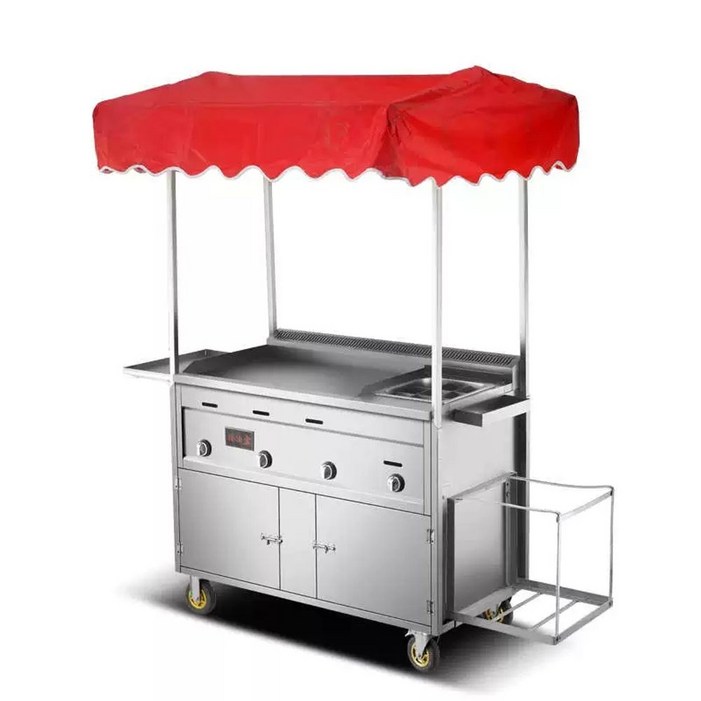 대형 캠핑웨건 오픈형 접이식 대용량 프리미엄 캐리어, 1개, O. K86  공작새 블루 철판구이  튀김  냄비