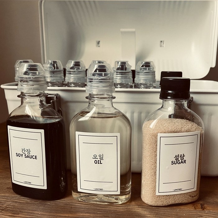 커브 16set 리미트리 캠핑양념통 런치박스 소스통 소스캡 간장통 간장병 감성
