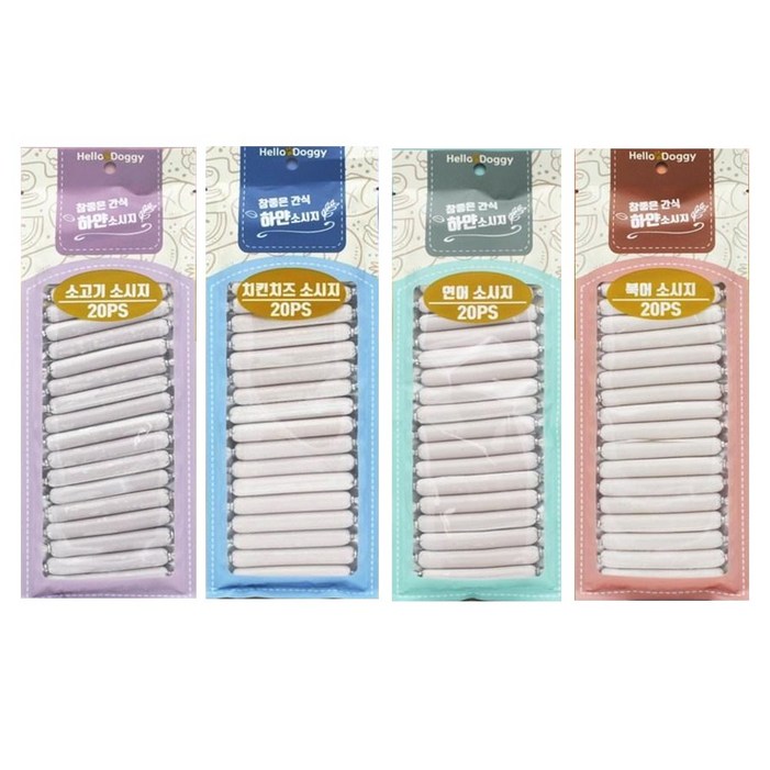 참좋은 간식 하얀소시지 20P 3개 총 60p 강아지 소세지 180g 소고기 치킨치즈 연어 북어, 3개, 180g, 치킨치즈