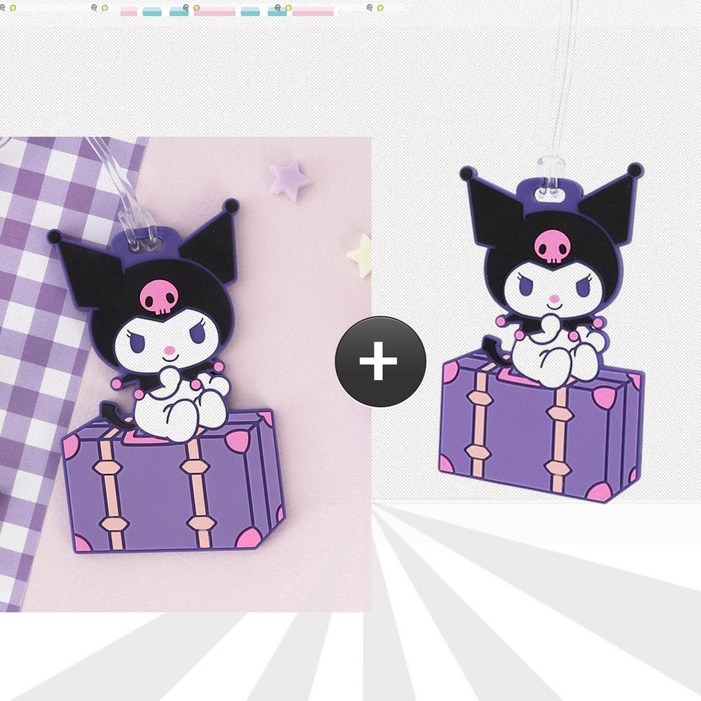 도로잇정품 산리오 캐리어 러기지택 2종 세트네임택 여행 가방 이름표 가방고리 방학선물