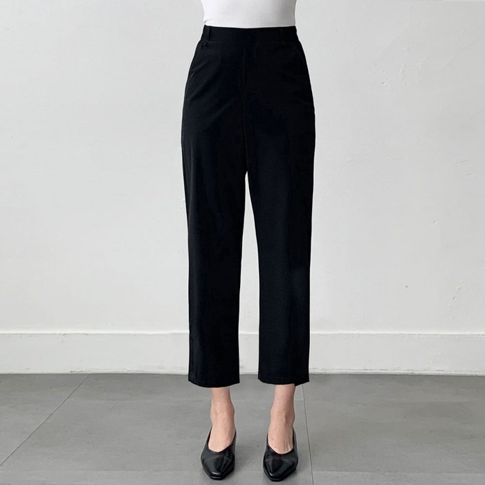 제로시아 여성용 쿨링 스판 팬츠 8부 뒷밴딩 사방스판 냉감소재