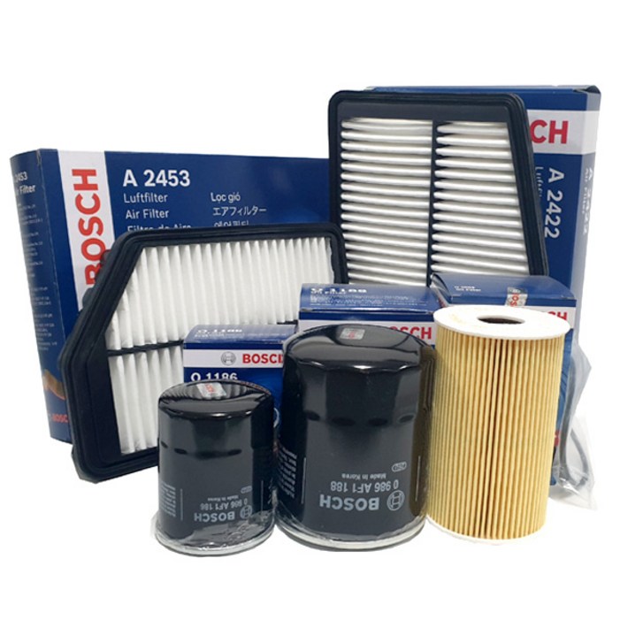 보쉬 엔진 오일 교환 필터 셋트 렉스턴 G4 스포츠칸 롱데크 2.2 eXdi2.2eXdi 4WD 오일필터에어필터 O0075A3021, O0075,A3021, 1세트