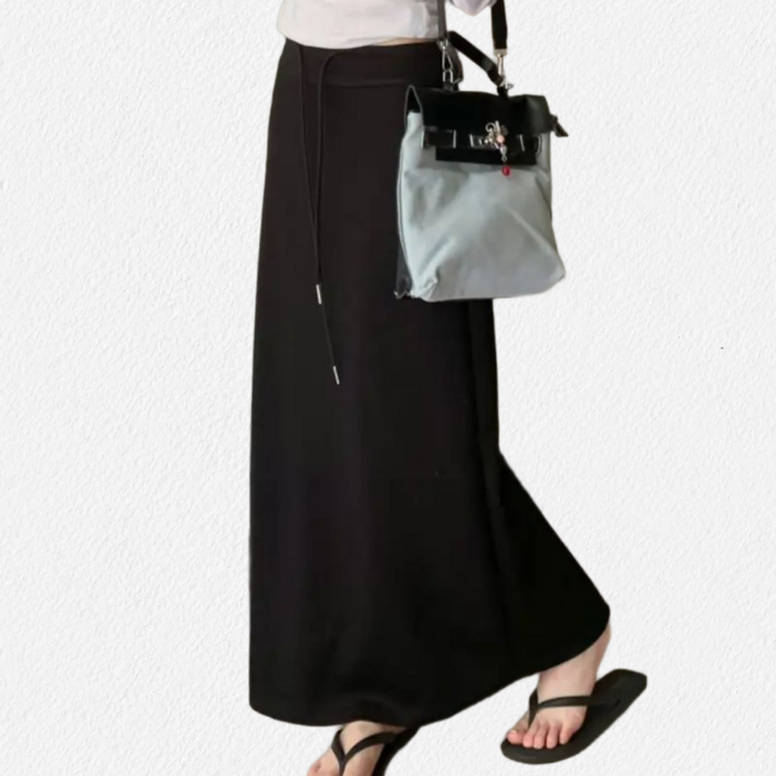 지니마켓25 데일리 찰랑 밴딩 롱스커트 뒤트임 H라인 스트레이트 치마