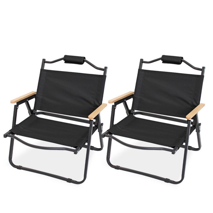 크로퍼스 이지폴딩 릴렉스 캠핑 로우체어 일반형확장형 2p, 로우 블랙  로우 블랙, 2개