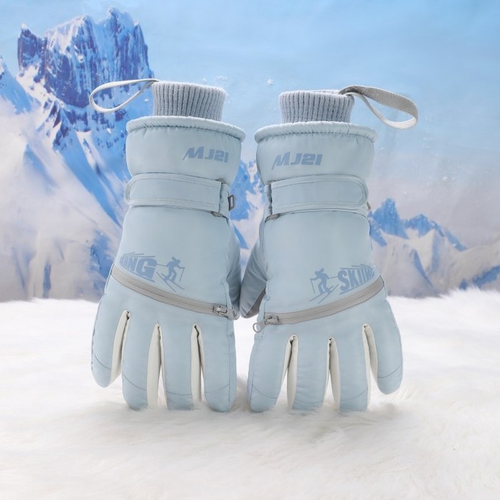 MJ21 남녀공용 방한장갑 스마트터치 카드수납 스포츠 스키장갑, 스카이여성용, 1개