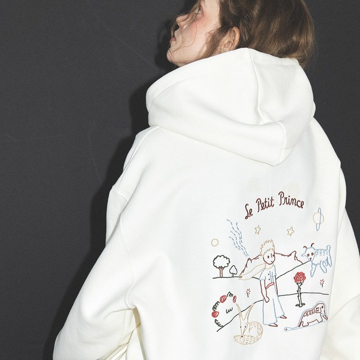 [백화점,매장정품] 꼼파뇨 Le Petit Prince 자수 후드티 크림