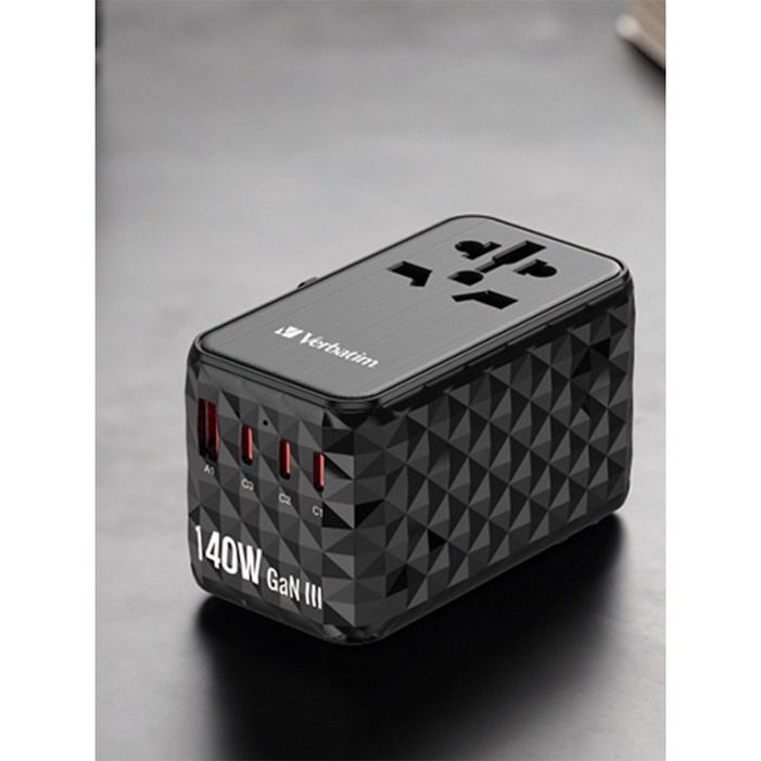 버바팀 여행용 4포트 PD 3.1 GaN 140W 해외 멀티 플러그 아답터 충전기 32125, 1개