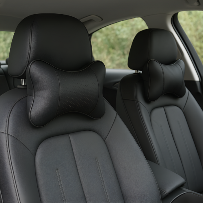 노재 피로ZERO 차량용 가죽 목쿠션 세트 전차종OK