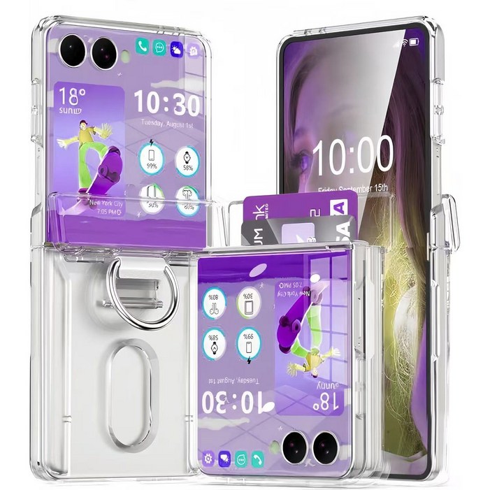 적용 갤럭시 z플립6z플립7 핑거링 힌지보호 휴대폰 with 지갑형 케이스XZFLP588