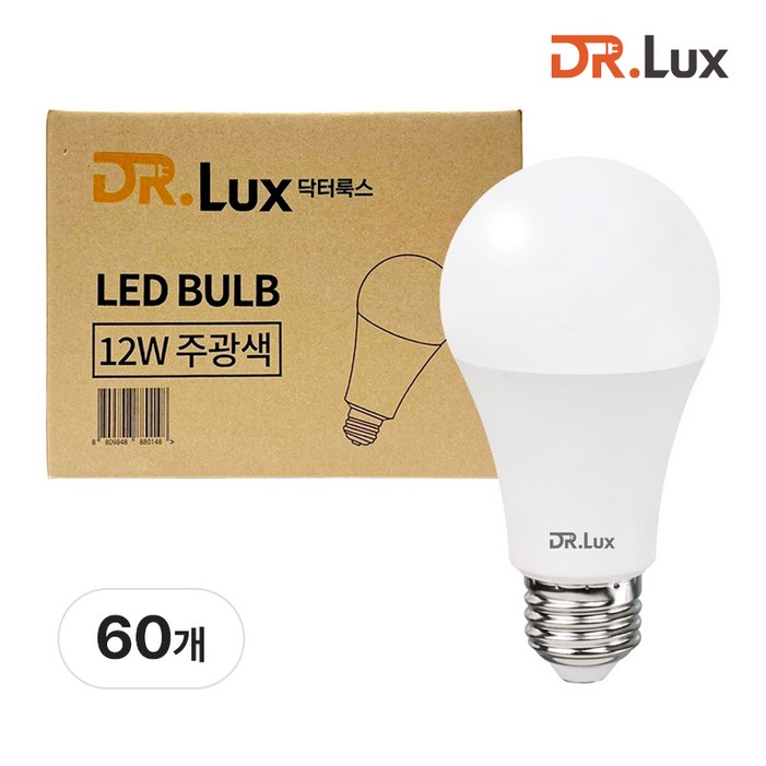 닥터룩스 LED 전구 12W, 60개, 주광색