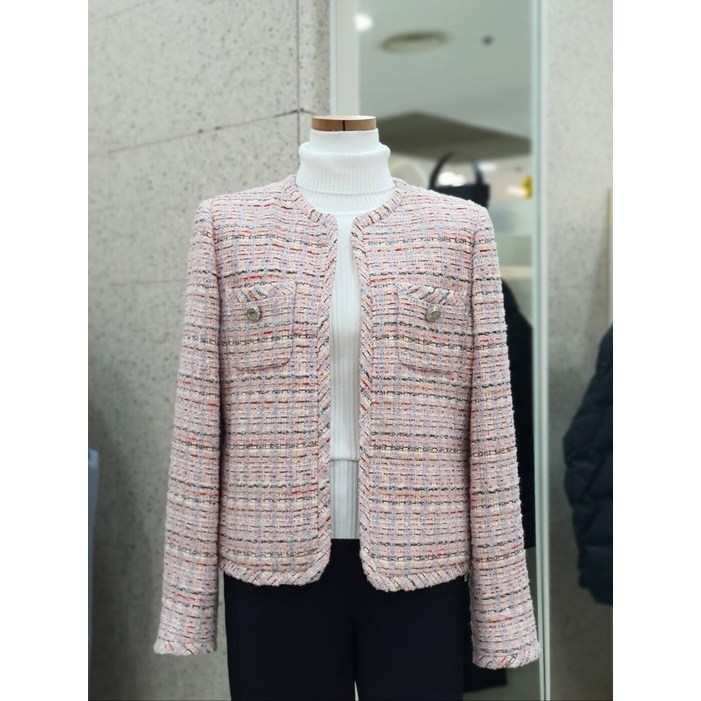 더아이잗 롤업 메탈사 트위드 재킷 INBA0JK22DG