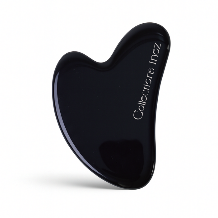 이네즈 천연 흑요석 하트 괄사  보호와 정화의 스톤, 1개, 블랙