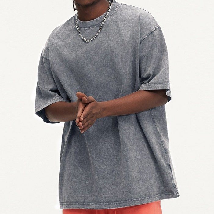 모던허니 남여공용 루즈핏 빈티지 워싱 피그먼트 오버핏 반팔 나염 티셔츠 빅사이즈