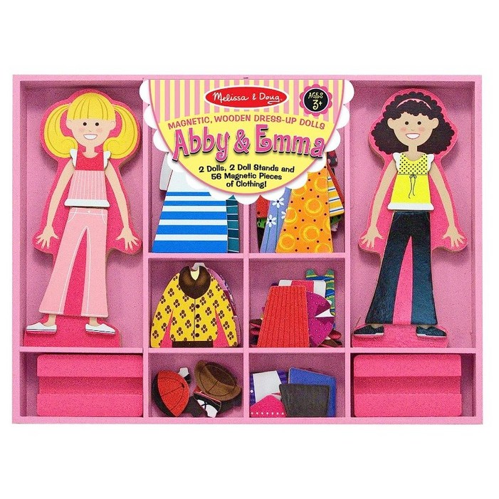 멜리사앤더그 애비와 엠마 디럭스 자석 드레스업 인형놀이세트55개 이상 역할놀이