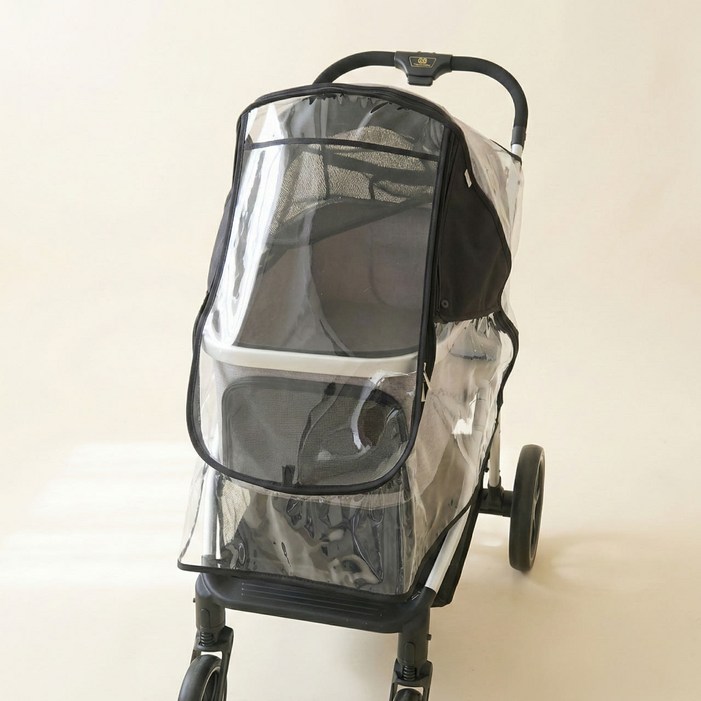 코지코너 강아지유모차 레인커버 매쉬창 반려견 개모차 방풍커버 모기장 커버, Free Size Black, 1개