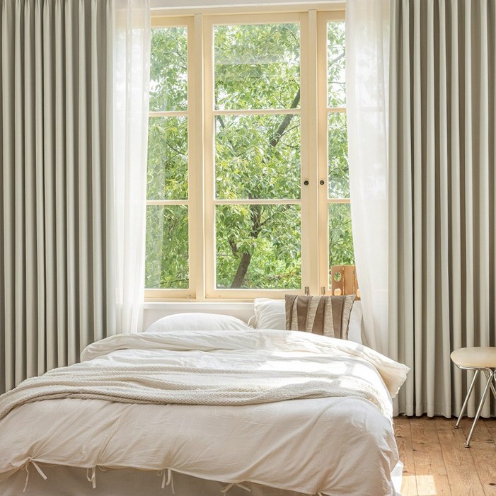 소프트 양면 형상가공 암막 커튼 방한 방풍 거실 안방 커튼 핀형 레일형