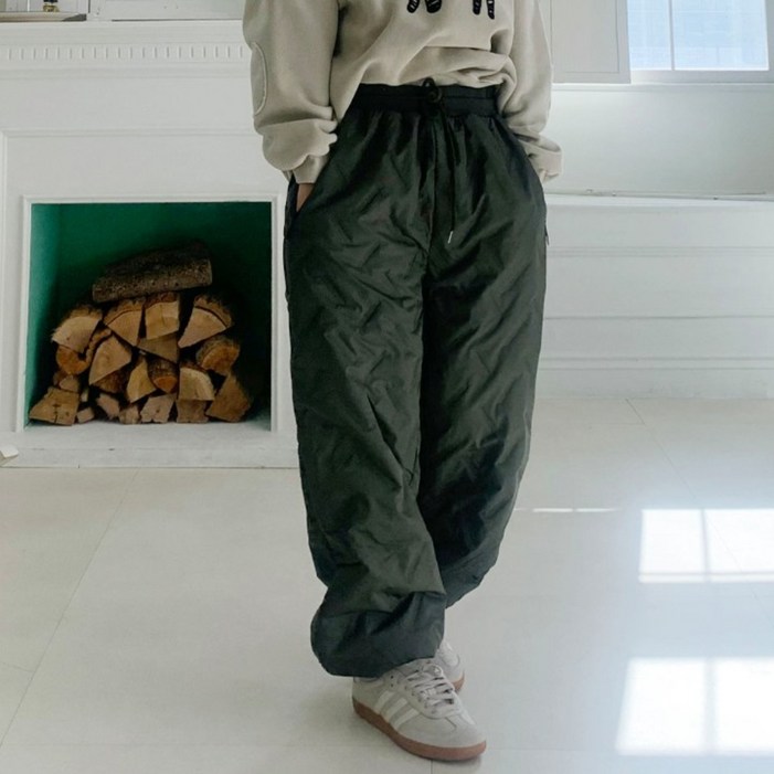 애플망고옷장 빅사이즈 겨울 남녀공용 패딩밴딩조거팬츠 융털 기모 바지
