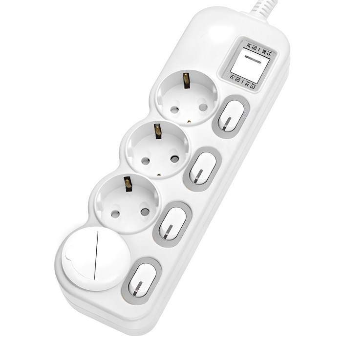 에코파워탭 LED 개별 과부하차단 멀티탭 전선형 4구 EPML304SS  안전커버