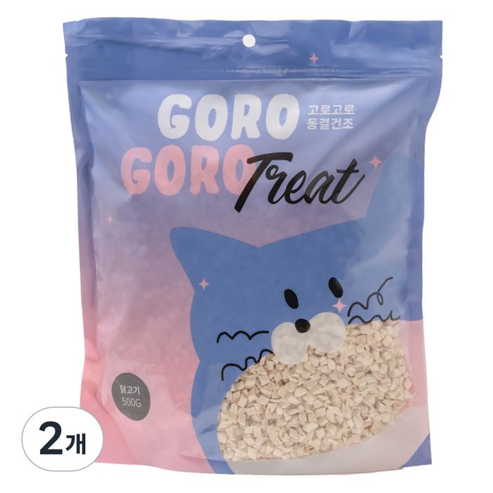 gorogoro 고로고로릿 대용량 동결건조 미니트릿 고양이 간식, 치킨, 500g, 2개