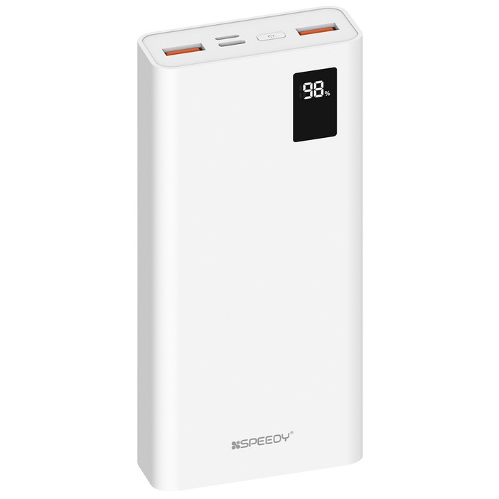 스피디 슬림핏 PD 20W 고속충전 보조배터리 20000mAh 멀티단자  20W C타입 케이블, 화이트, SPEB2PA20DPQC타입