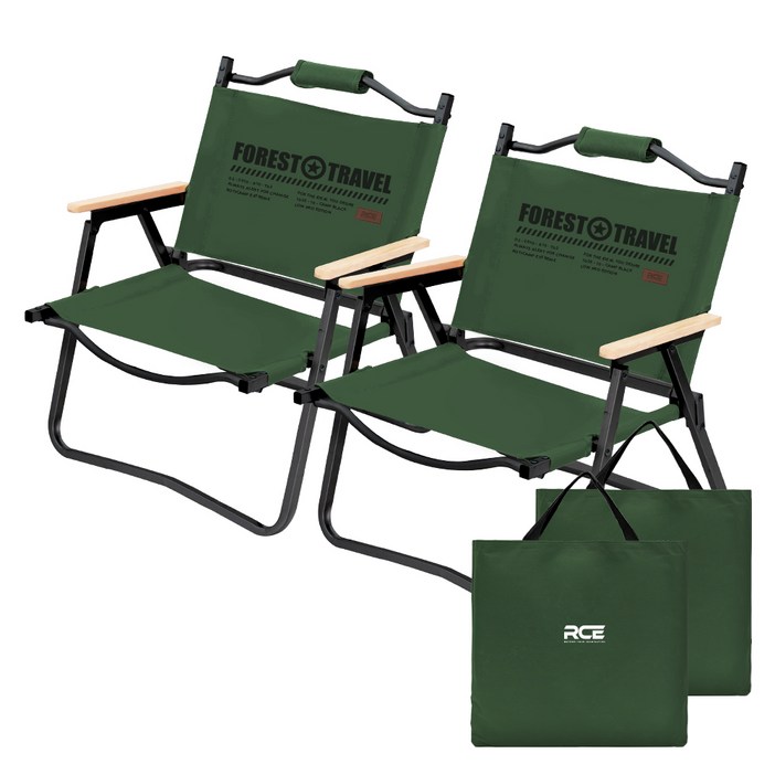 로티캠프 접이식 경량 로우 캠핑 의자 2p + 전용가방 2p 세트