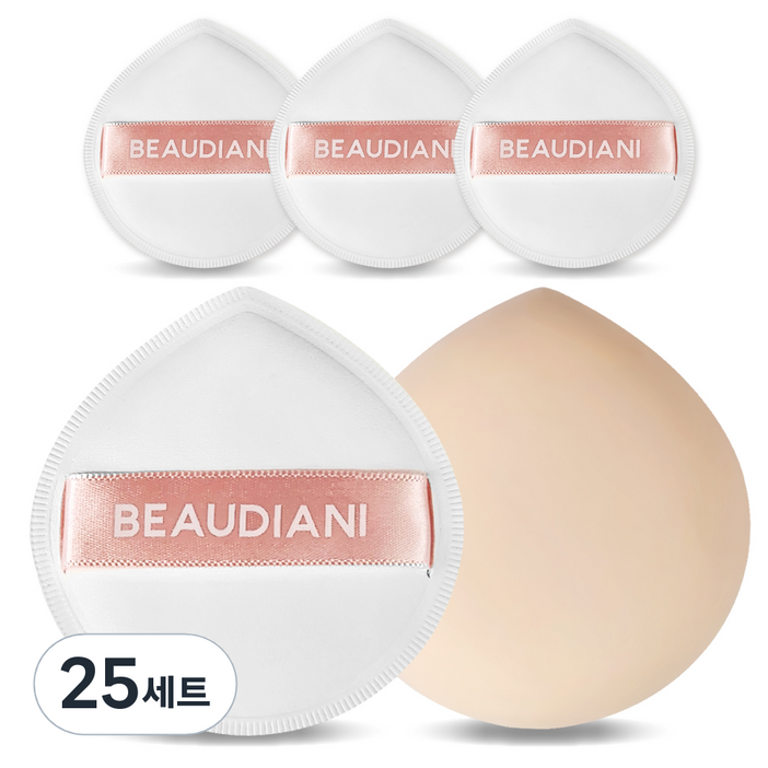 뷰디아니 퍼펙트 핏 소프트 빅 퍼프  케이스 세트, 25세트, 화이트