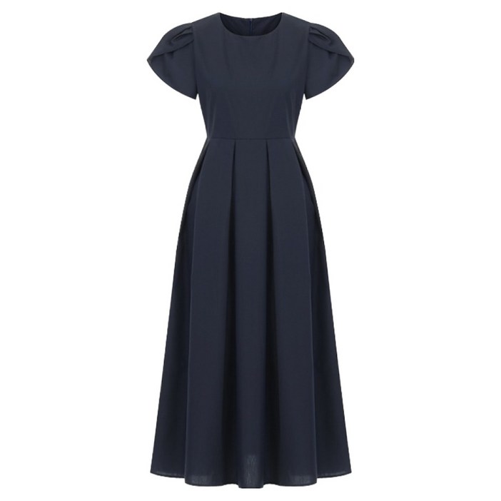 샐리 튤립 소매 핀턱 플레어 원피스 I5BCOP008