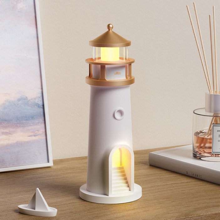 레토 LED 달빛 빔프로젝션 등대 무드등 LMLLH38, 화이트